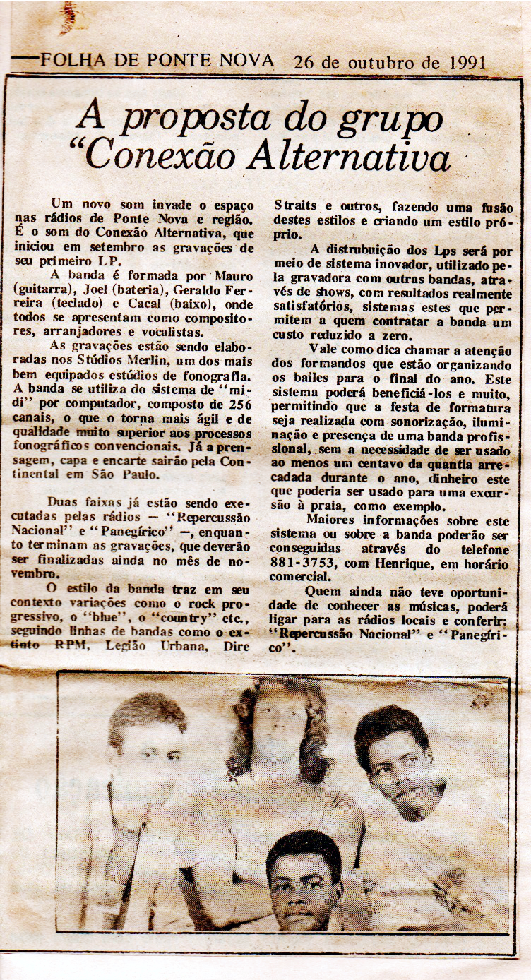 Reportagem Folha de Ponte Nova sobre a proposta do grupo Conexão Alternativa